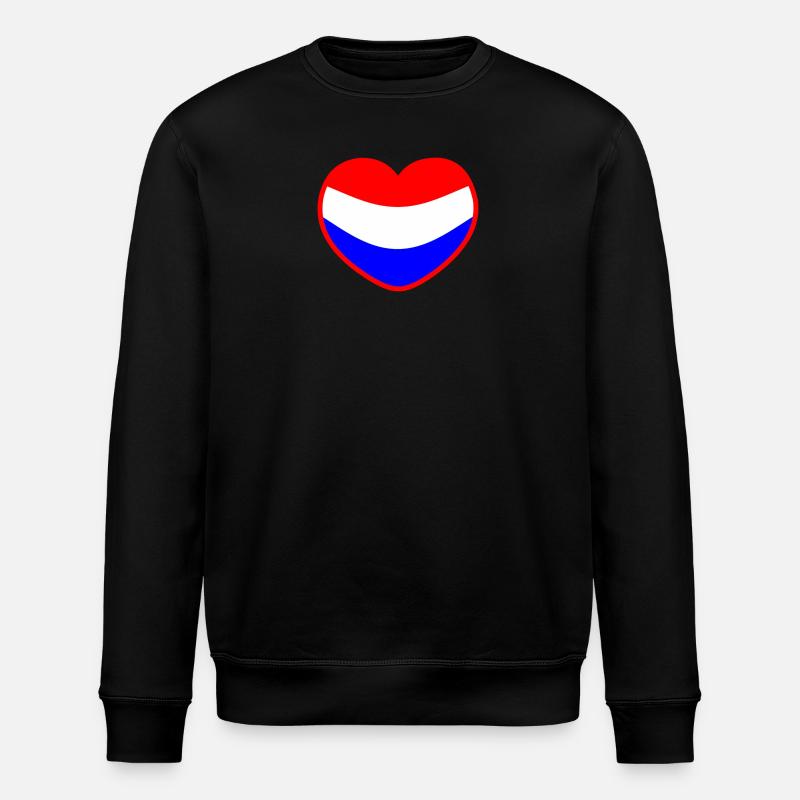 Le cœur du drapeau néerlandais Les Pays-Bas - Sweat bio ROLLER Stanley/Stella Unisexe - noir