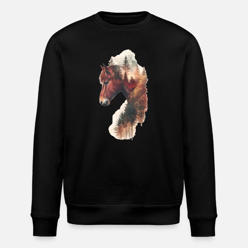 Pferd - Stanley/Stella Unisex Bio-Sweatshirt ROLLER - Schwarz