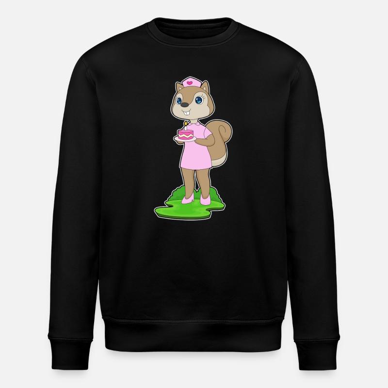 Squirrel Birthday Nurse - Stanley/Stella ROLLER Unisex Organic Sweatshirt - black