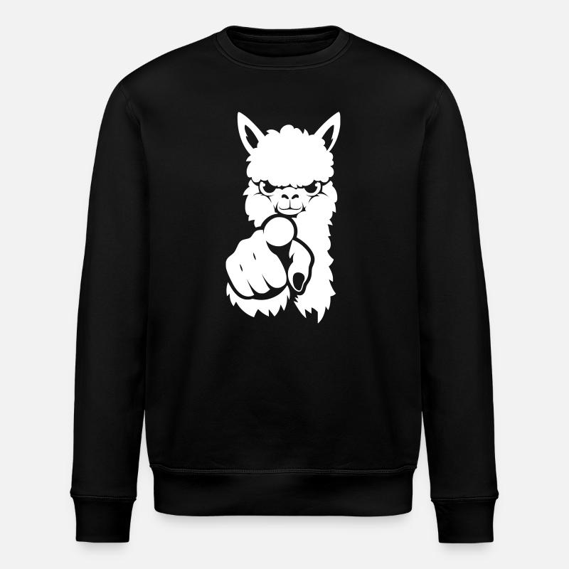 Alpaka zeigt auf dich – Silhouette - Stanley/Stella Unisex Bio-Sweatshirt ROLLER - Schwarz