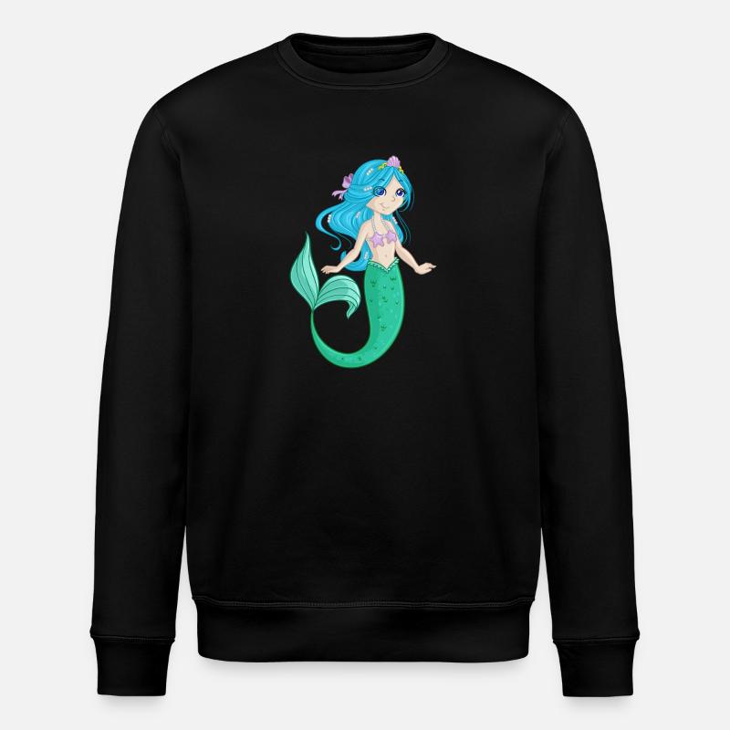 Meerjungfrau Nixe Comic - Stanley/Stella Unisex Bio-Sweatshirt ROLLER - Schwarz