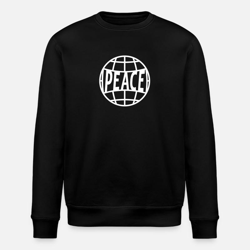 Peace on Earth Globe - Stanley/Stella ROLLER Unisex Organic Sweatshirt - black