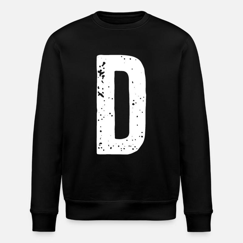 Lettre D - Sweat bio ROLLER Stanley/Stella Unisexe - noir