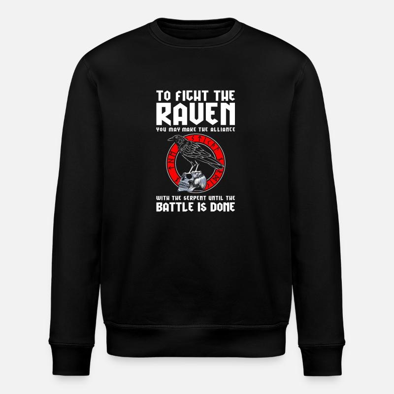 Crow Germanic Runes - Stanley/Stella ROLLER Unisex Organic Sweatshirt - black