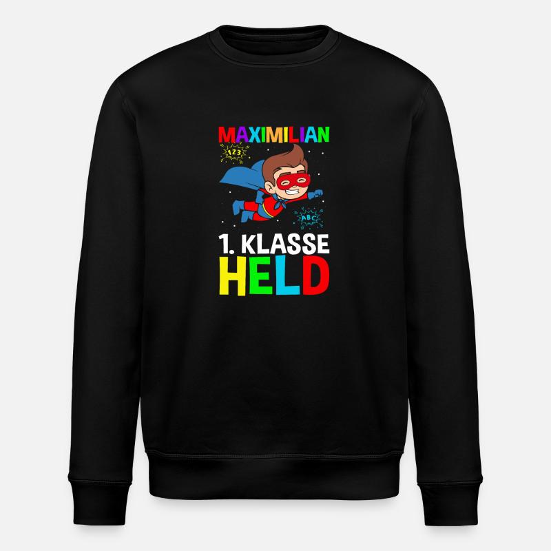 Schulkind Maximilian 1. Klasse Held - Stanley/Stella Unisex Bio-Sweatshirt ROLLER - Schwarz