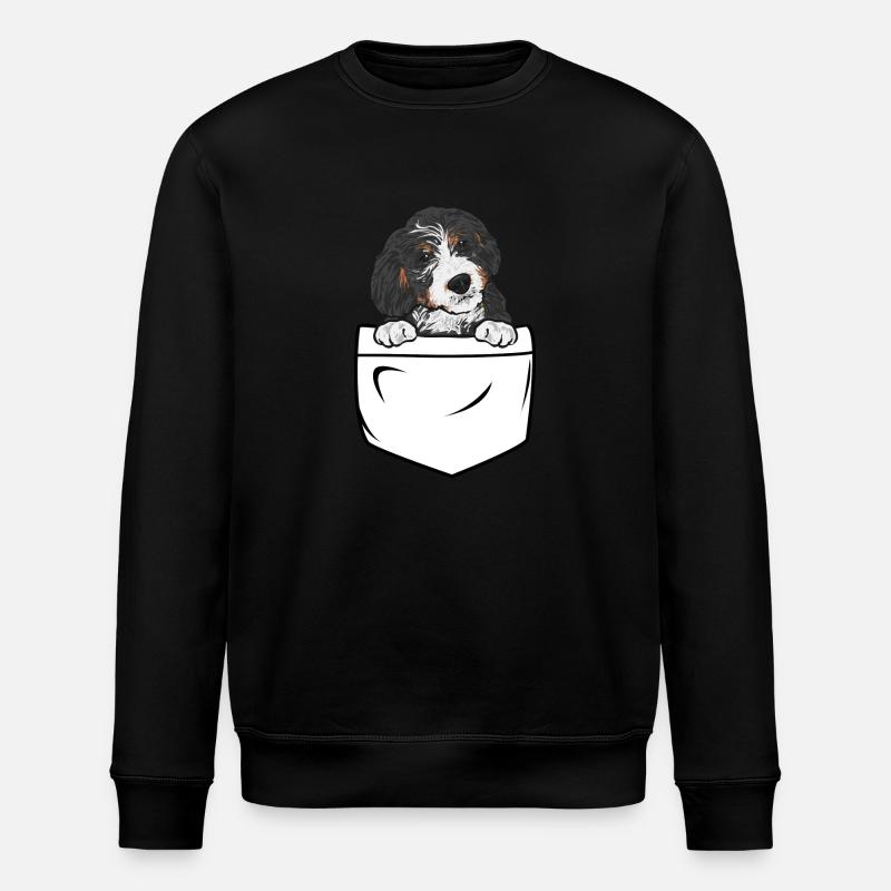 Bernedoodle Hund - Stanley/Stella Unisex Bio-Sweatshirt ROLLER - Schwarz