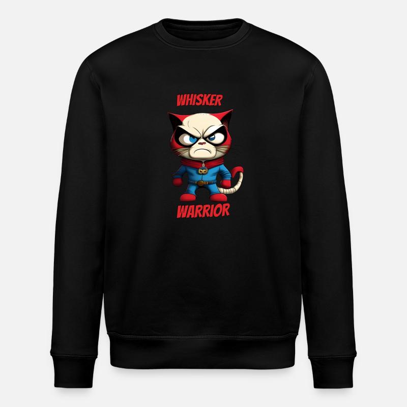 Whisker Warrior - Stanley/Stella Unisex Bio-Sweatshirt ROLLER - Schwarz