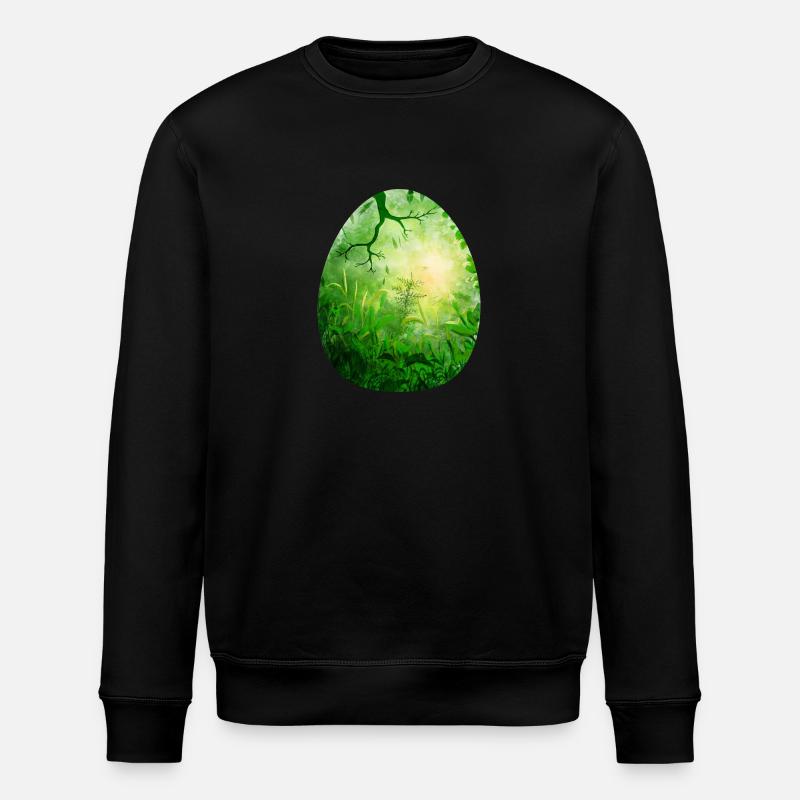 Dragon Egg Green - Stanley/Stella ROLLER Unisex Organic Sweatshirt - black