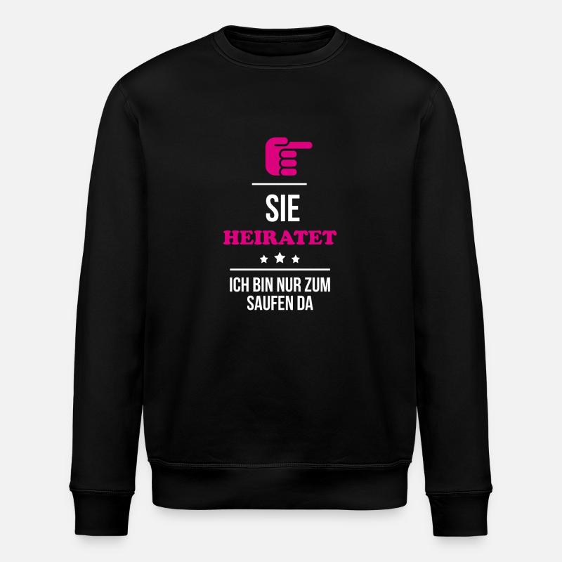 SIE HEIRATET - Stanley/Stella ROLLER Unisex Organic Sweatshirt - black