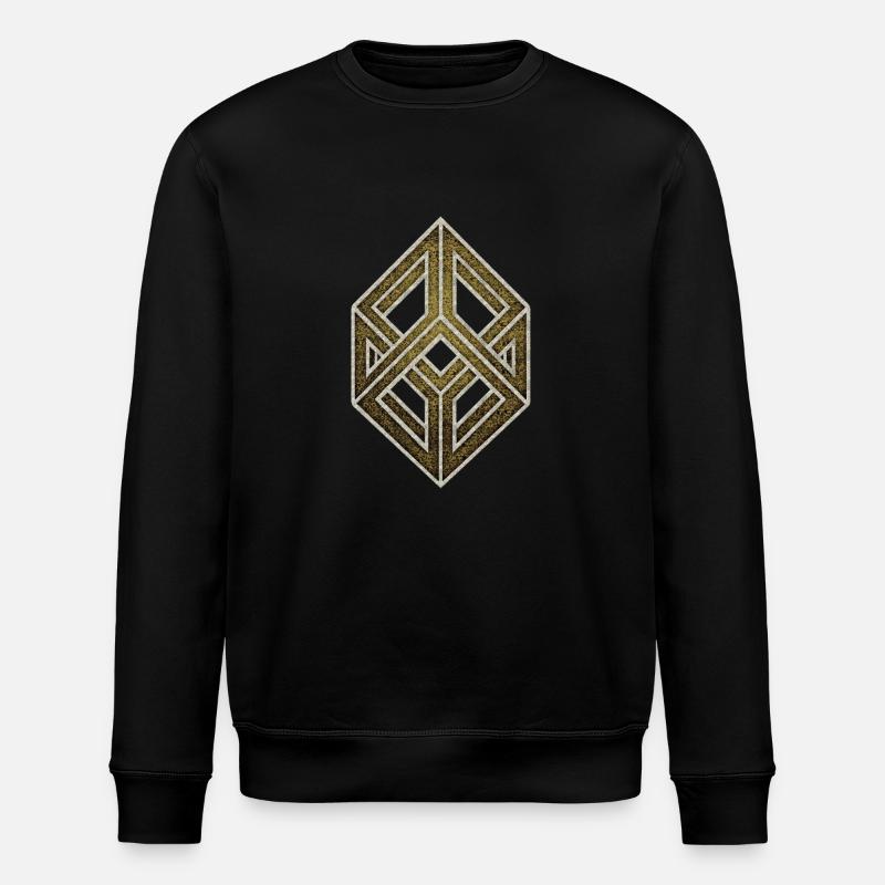 Illusion d'optique, cube, géométrie, mathématiques - Sweat bio ROLLER Stanley/Stella Unisexe - noir