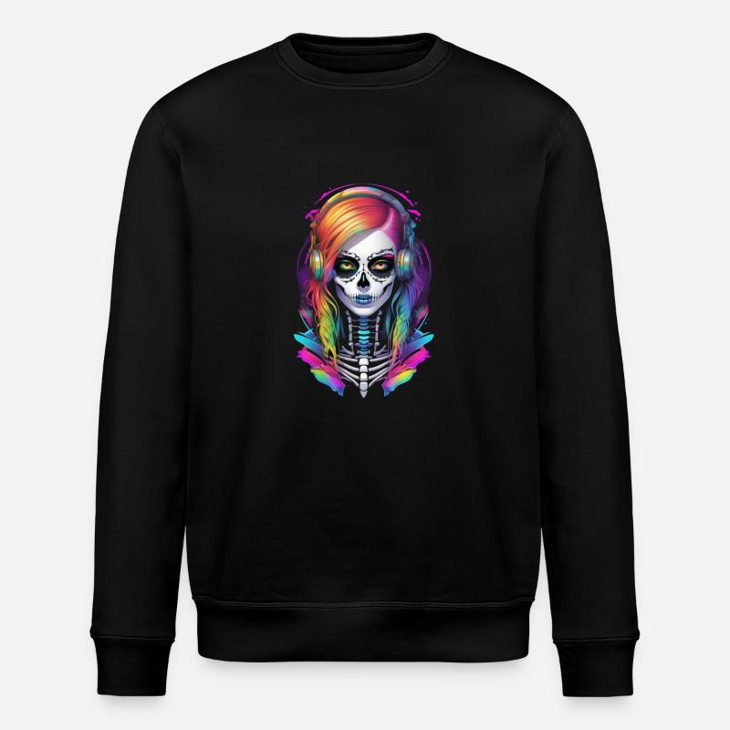 Halloween - Rock & Regenbogen - Stanley/Stella Unisex Bio-Sweatshirt ROLLER - Schwarz