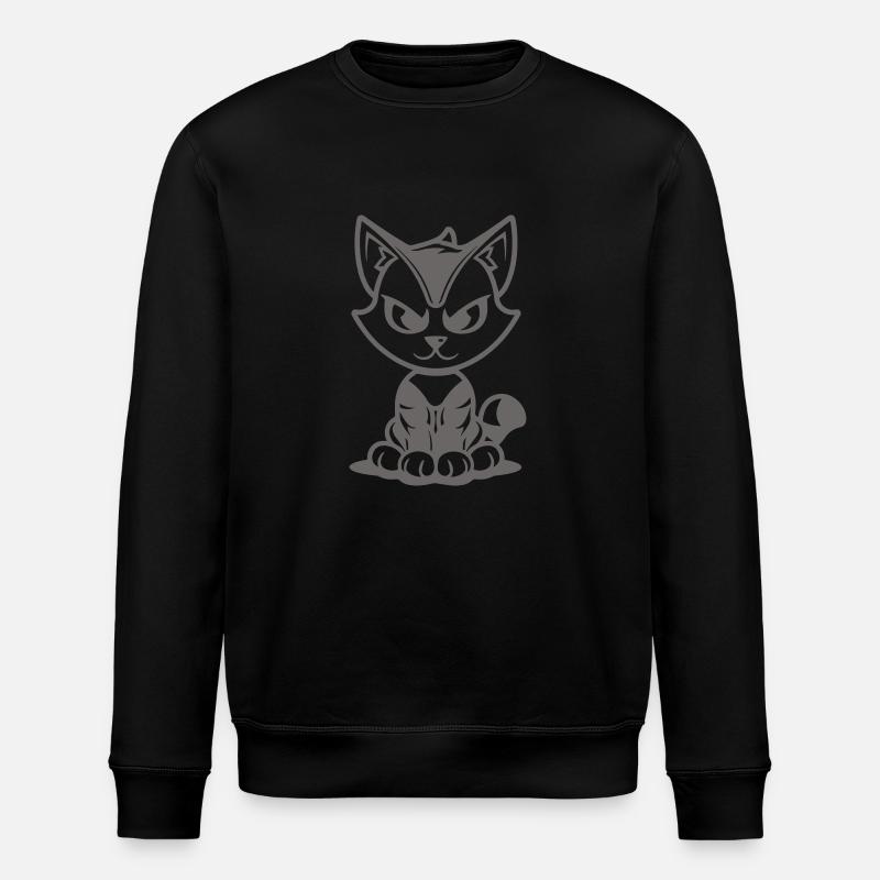 katze - Stanley/Stella Unisex Bio-Sweatshirt ROLLER - Schwarz