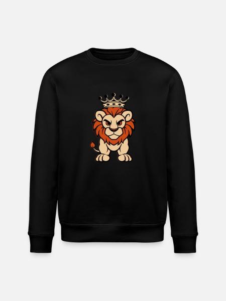 löwe comic krone - Stanley/Stella Unisex Bio-Sweatshirt ROLLER - Schwarz
