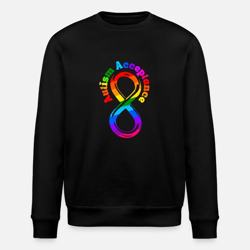 Not Less Autism Acceptance - Stanley/Stella ROLLER Unisex Organic Sweatshirt - black