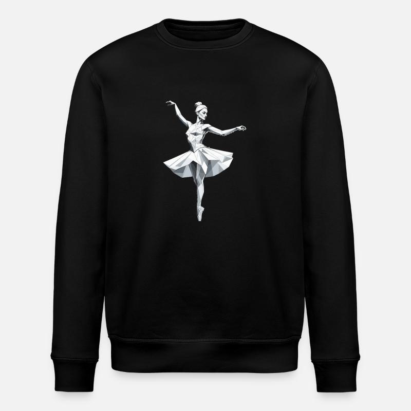Low Poly Ballerina - Ballett Design - Stanley/Stella Unisex Bio-Sweatshirt ROLLER - Schwarz