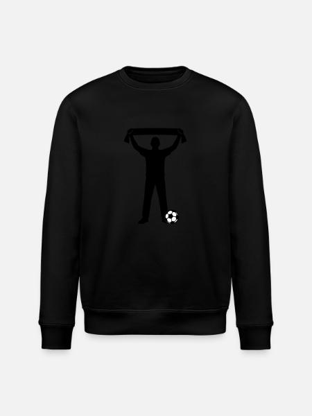 Fussball Fan Silhouette - Stanley/Stella Unisex Bio-Sweatshirt ROLLER - Schwarz