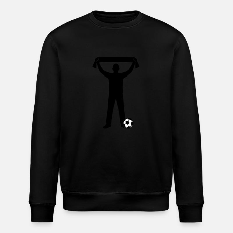 Fussball Fan Silhouette - Stanley/Stella Unisex Bio-Sweatshirt ROLLER - Schwarz