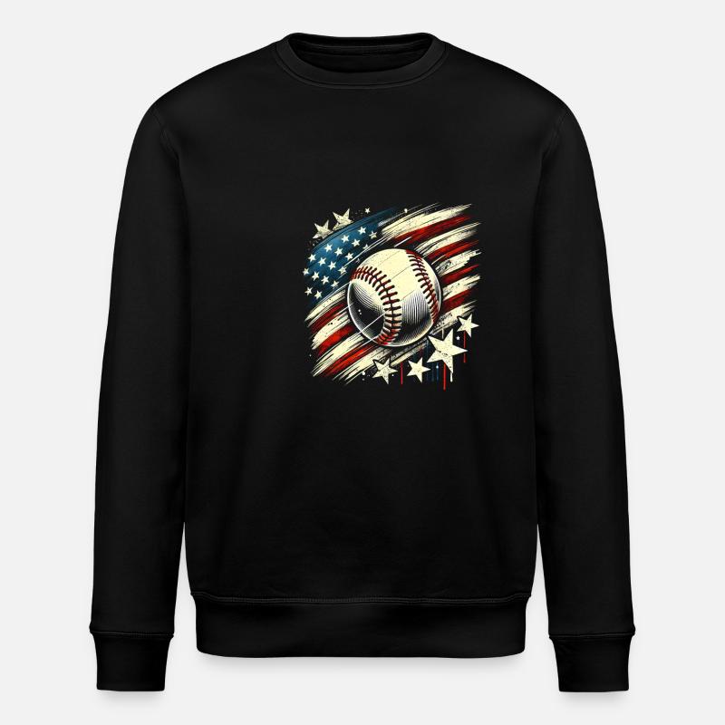 Baseball USA Conception grunge - Sweat bio ROLLER Stanley/Stella Unisexe - noir