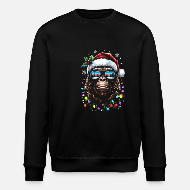 Sasquatch Santa - Stanley/Stella ROLLER Unisex Organic Sweatshirt - black