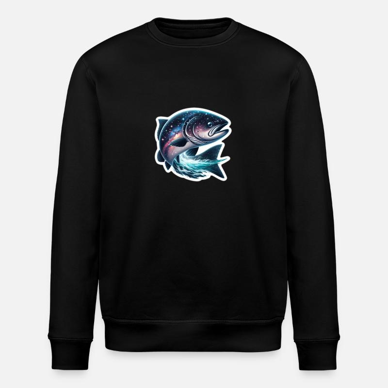 Celestial fish - Stanley/Stella ROLLER Unisex Organic Sweatshirt - black