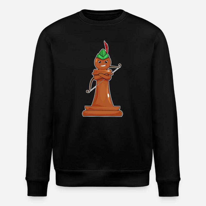 Schachfigur Bauer Bogenschütze Schach - Stanley/Stella Unisex Bio-Sweatshirt ROLLER - Schwarz