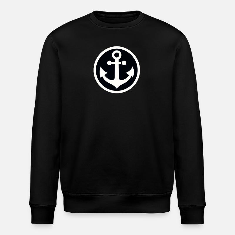 Anchor in a circle - Stanley/Stella ROLLER Unisex Organic Sweatshirt - black