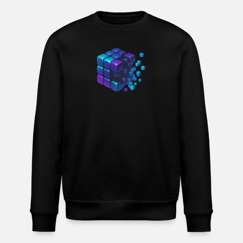 Digital Cube Explosion - Stanley/Stella Unisex Bio-Sweatshirt ROLLER - Schwarz