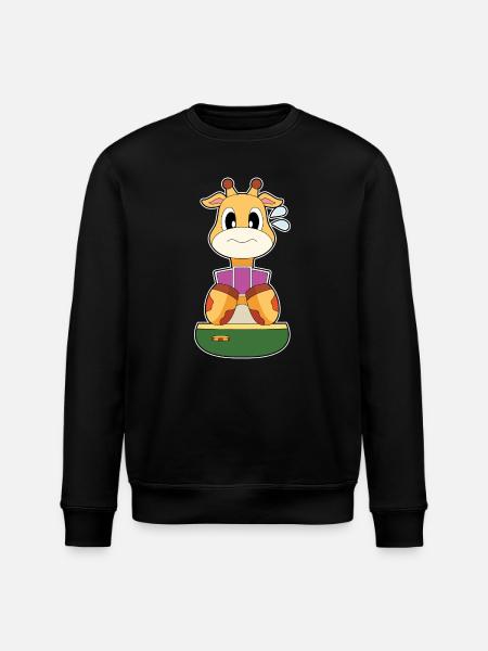 Giraffe Poker Poker Cards - Stanley/Stella ROLLER Unisex Organic Sweatshirt - black