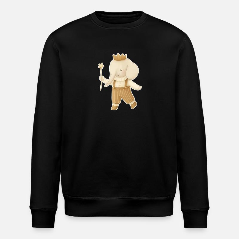 Royal elephant in overalls - Stanley/Stella ROLLER Unisex Organic Sweatshirt - black