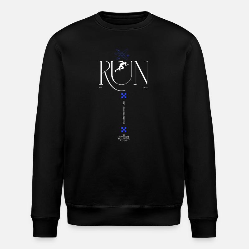 RUN Neon Runner Glyphs - Stanley/Stella ROLLER Unisex Organic Sweatshirt - black