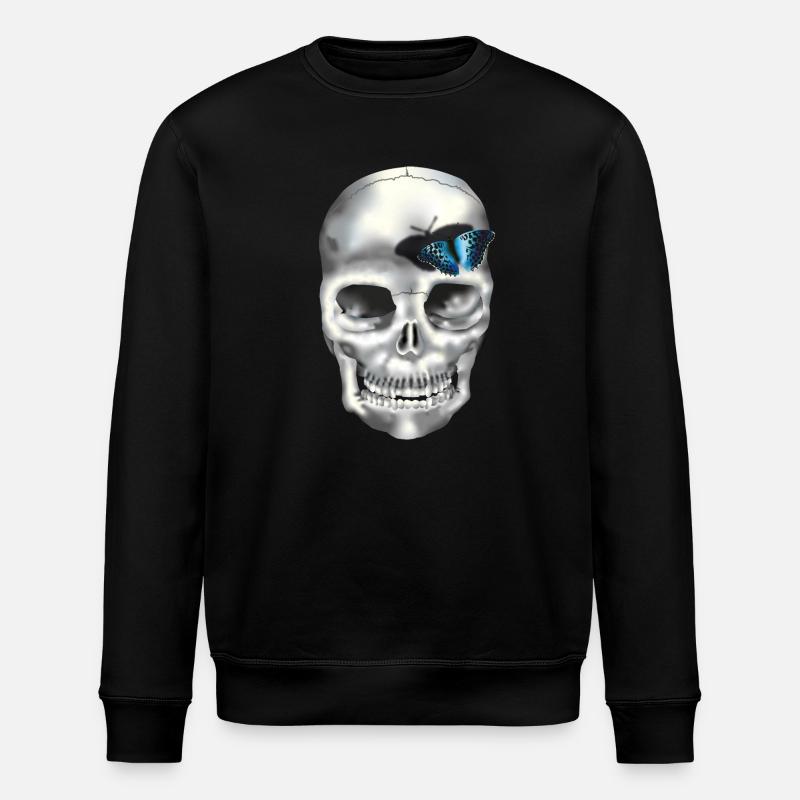 crane papillon bleu - Sweat bio ROLLER Stanley/Stella Unisexe - noir