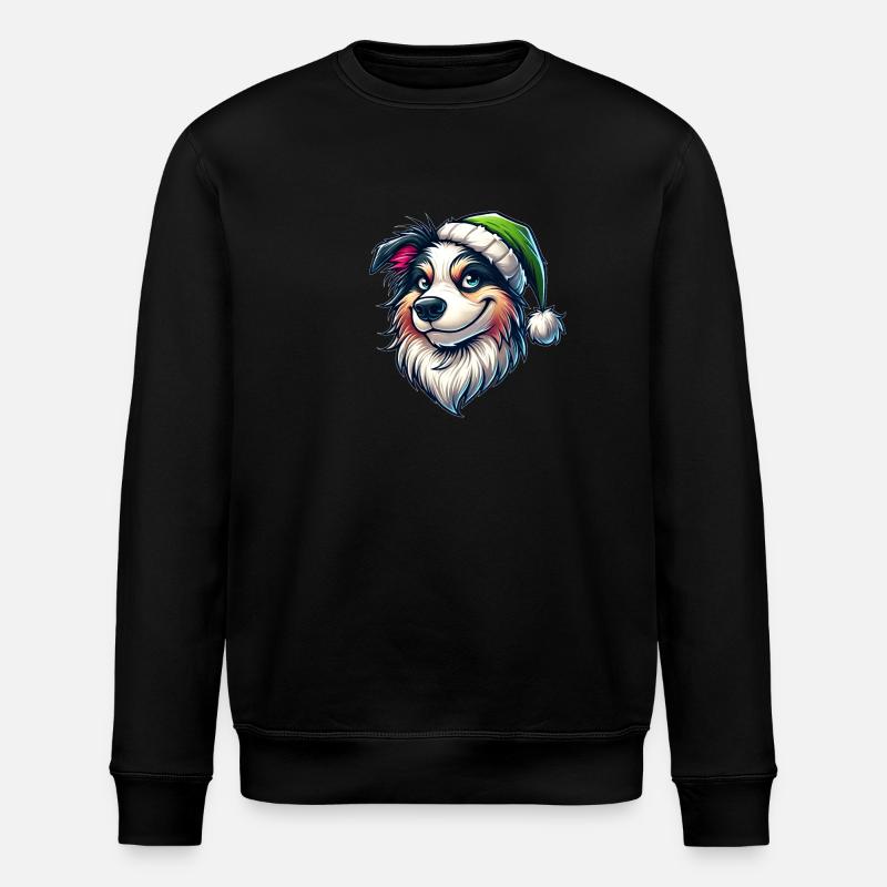 Australian Shepherd Christmas mischievous - Stanley/Stella ROLLER Unisex Organic Sweatshirt - black