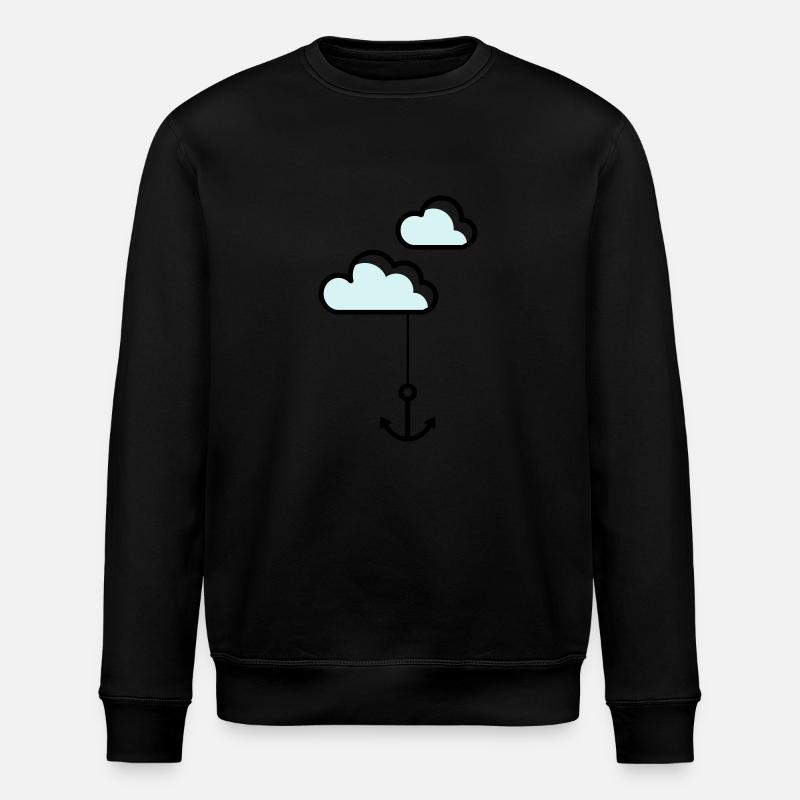 Anker mit Wolke - Stanley/Stella Unisex Bio-Sweatshirt ROLLER - Schwarz