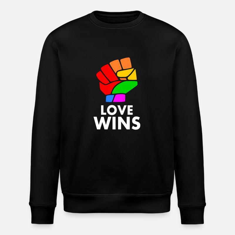 Love wins - Stanley/Stella Unisex Bio-Sweatshirt ROLLER - Schwarz