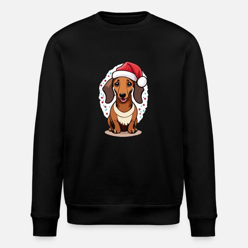 Dackel Weihnachten - Stanley/Stella Unisex Bio-Sweatshirt ROLLER - Schwarz
