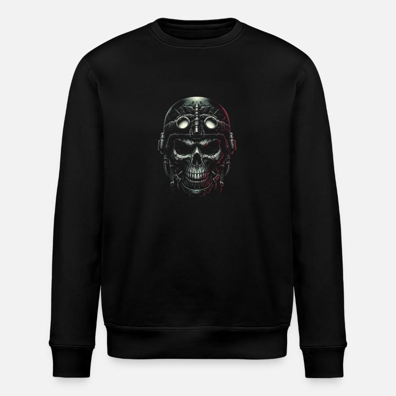 Aviator Skull Pilot - Stanley/Stella ROLLER Unisex Organic Sweatshirt - black