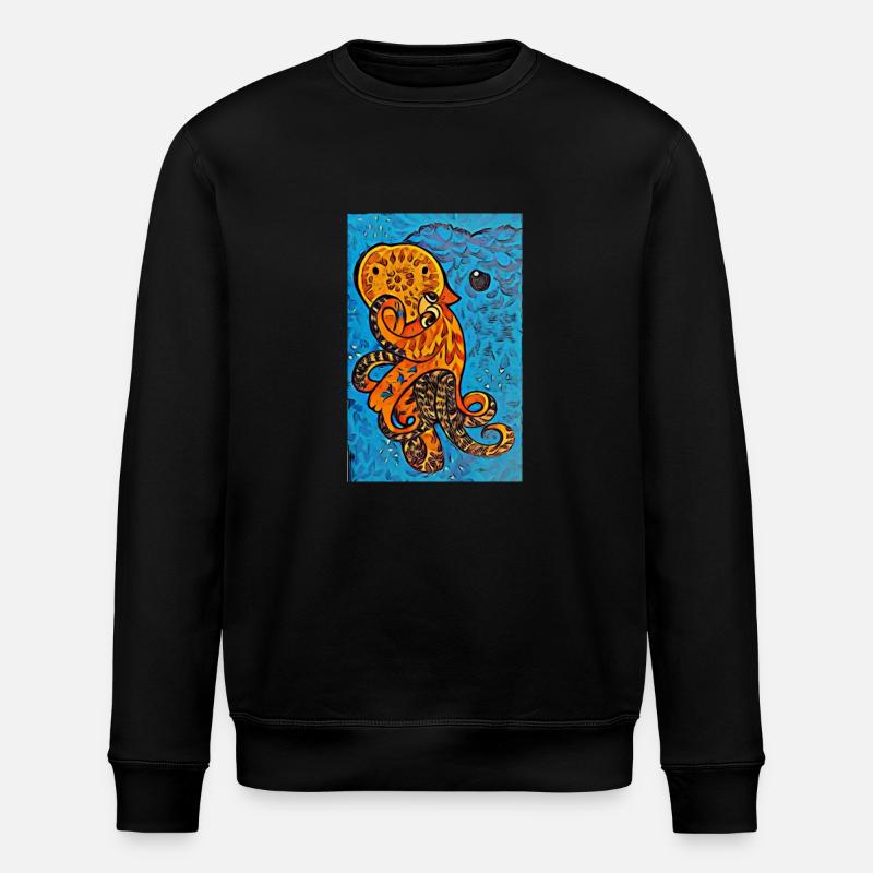 Krake, selbst gezeichnet - Stanley/Stella Unisex Bio-Sweatshirt ROLLER - Schwarz