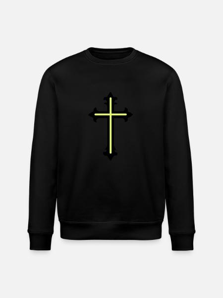 Cross Symbol Line - Stanley/Stella ROLLER Unisex Organic Sweatshirt - black
