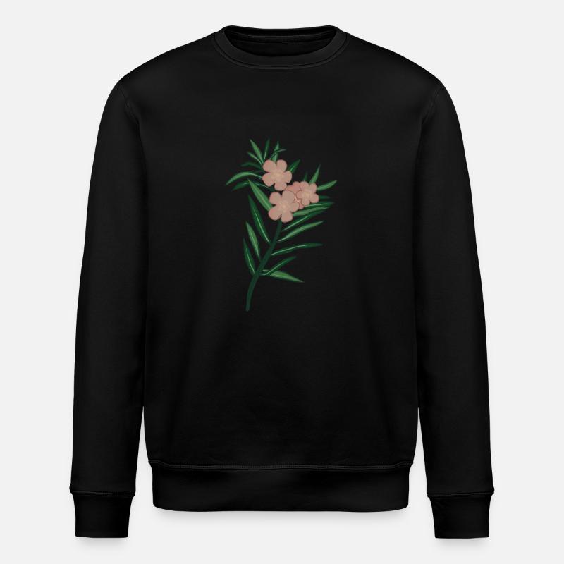Branche rose Fleur de laurier-rose - Sweat bio ROLLER Stanley/Stella Unisexe - noir