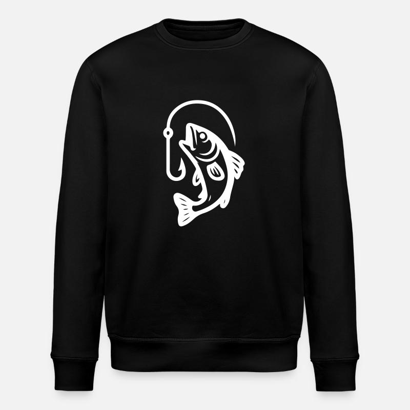 Fish Pike Fish Hook - Stanley/Stella ROLLER Unisex Organic Sweatshirt - black