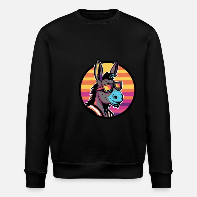 Donkey Cool Comic - Stanley/Stella ROLLER Unisex Organic Sweatshirt - black