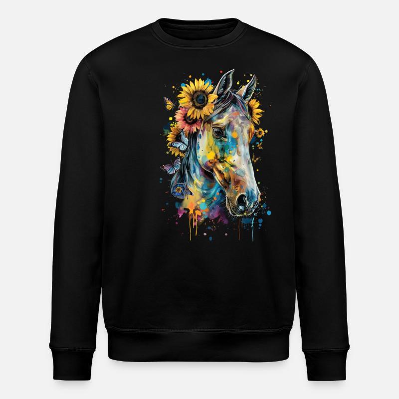 Cheval peint - Sweat bio ROLLER Stanley/Stella Unisexe - noir