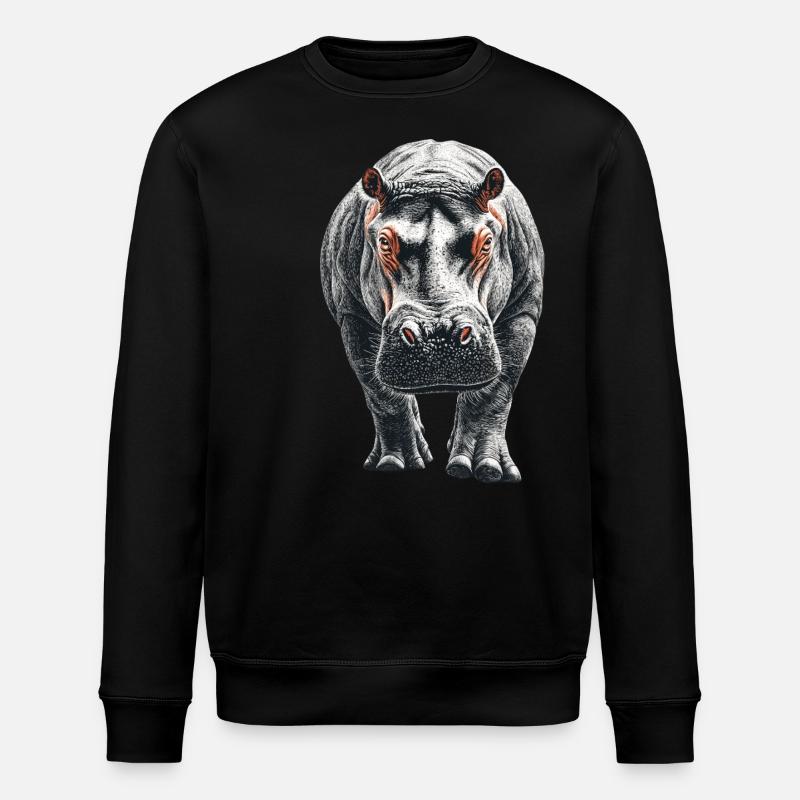 Nilpferd - Stanley/Stella Unisex Bio-Sweatshirt ROLLER - Schwarz