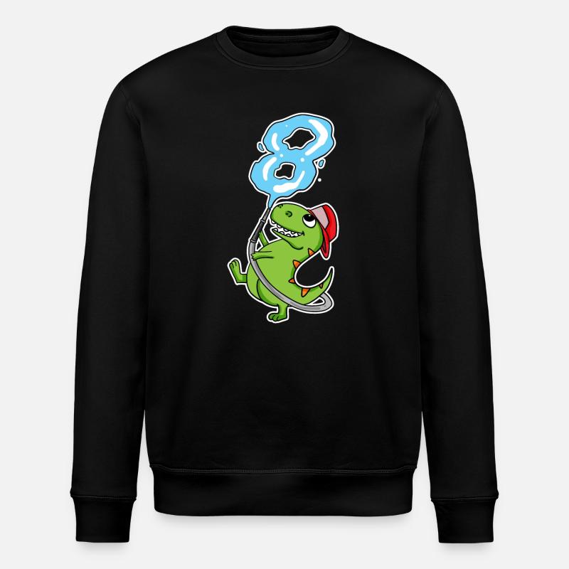 8e anniversaire dinosaure pompier cadeau - Sweat bio ROLLER Stanley/Stella Unisexe - noir
