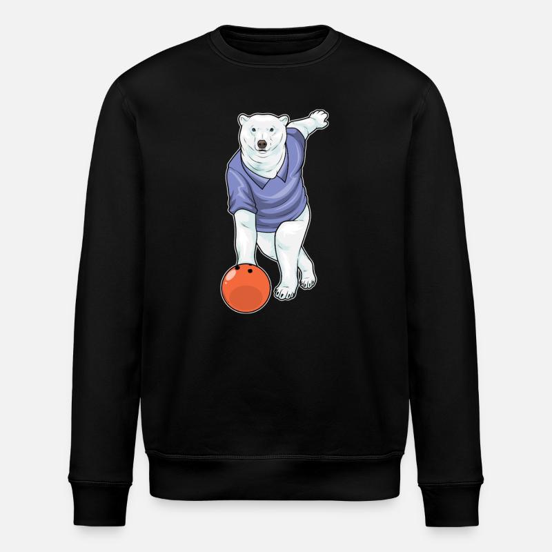 Eisbär Bowling Bowlingkugel - Stanley/Stella Unisex Bio-Sweatshirt ROLLER - Schwarz
