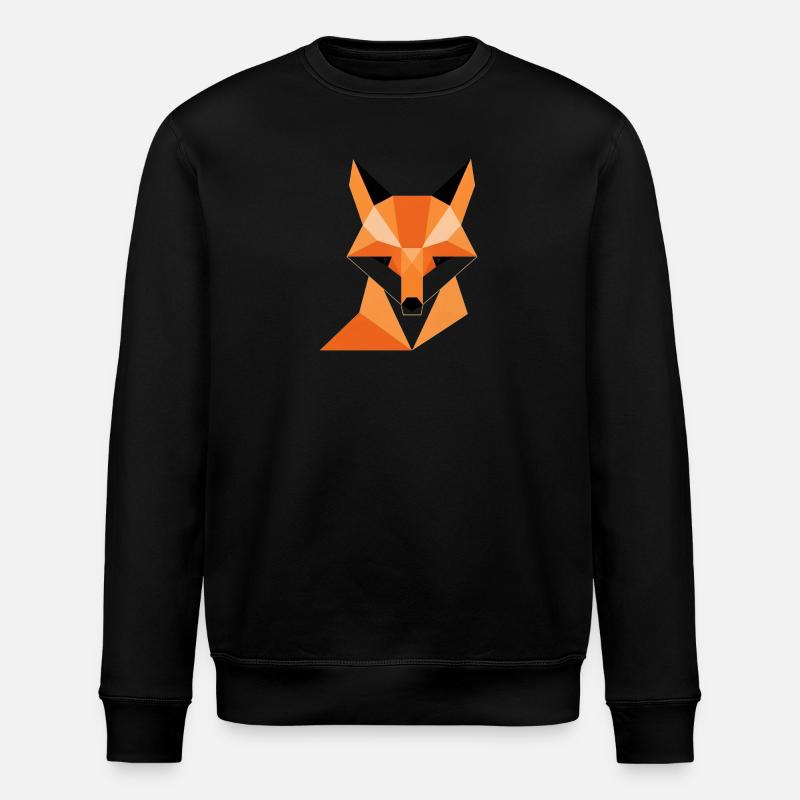 Impression numérique de renard géométrique - Sweat bio ROLLER Stanley/Stella Unisexe - noir