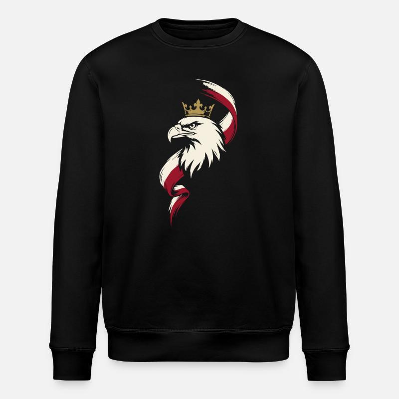 Polish Eagle Crown - Stanley/Stella ROLLER Unisex Organic Sweatshirt - black