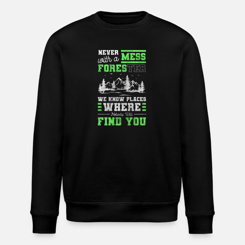 Waldarbeiter Wälder Baum - Stanley/Stella Unisex Bio-Sweatshirt ROLLER - Schwarz