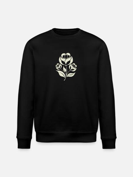 Flowers - Spring - Summer - Saying - Stanley/Stella ROLLER Unisex Organic Sweatshirt - black