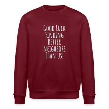 Nouveaux voisins - Sweat bio ROLLER Stanley/Stella Unisexe - bordeaux - Devant - Nik (191cm)